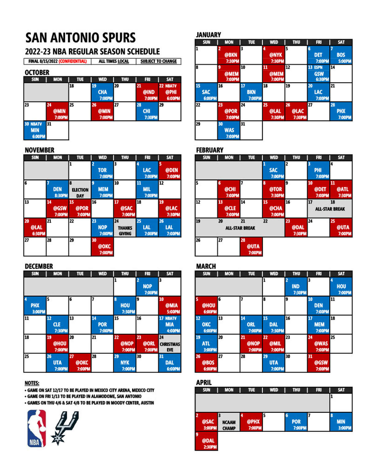 Breaking down the San Antonio Spurs 2022 23 schedule