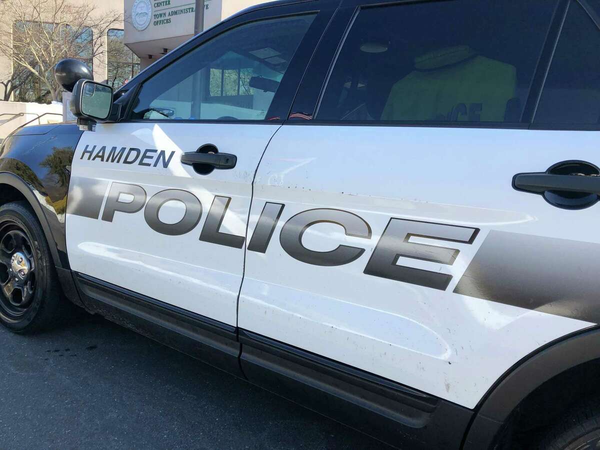 Hamden police vehicle. A Connex Credit Union in Hamden was robbed Wednesday by a female suspect who displayed no weapons but passed the bank teller a note demanding money, police said.