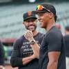 San Francisco Giants first-round draft pick Reggie Crawford waits his turn  during batting practice before the team's baseball game against the Arizona  Diamondbacks in San Francisco, Wednesday, Aug. 17, 2022. (AP Photo/Godofredo