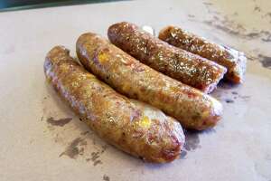 We found Central Texas hot guts-style sausage served in Houston
