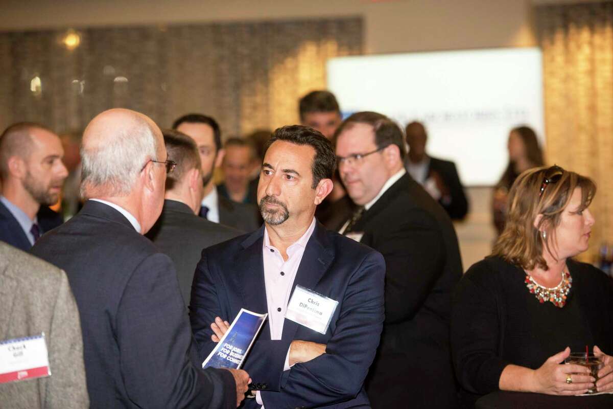 Chris DiPentima, center, chief executive officer and president of the Connecticut Business & Industry Association, said that while Connecticut added 6,500 jobs in July 2022, “the worker shortage crisis remains one of our biggest growth obstacles, with the labor force declining last month by 2,100 people. Connecticut has 105,000 job openings, and if every unemployed person was hired tomorrow, we’d still have 34,600 open positions.”