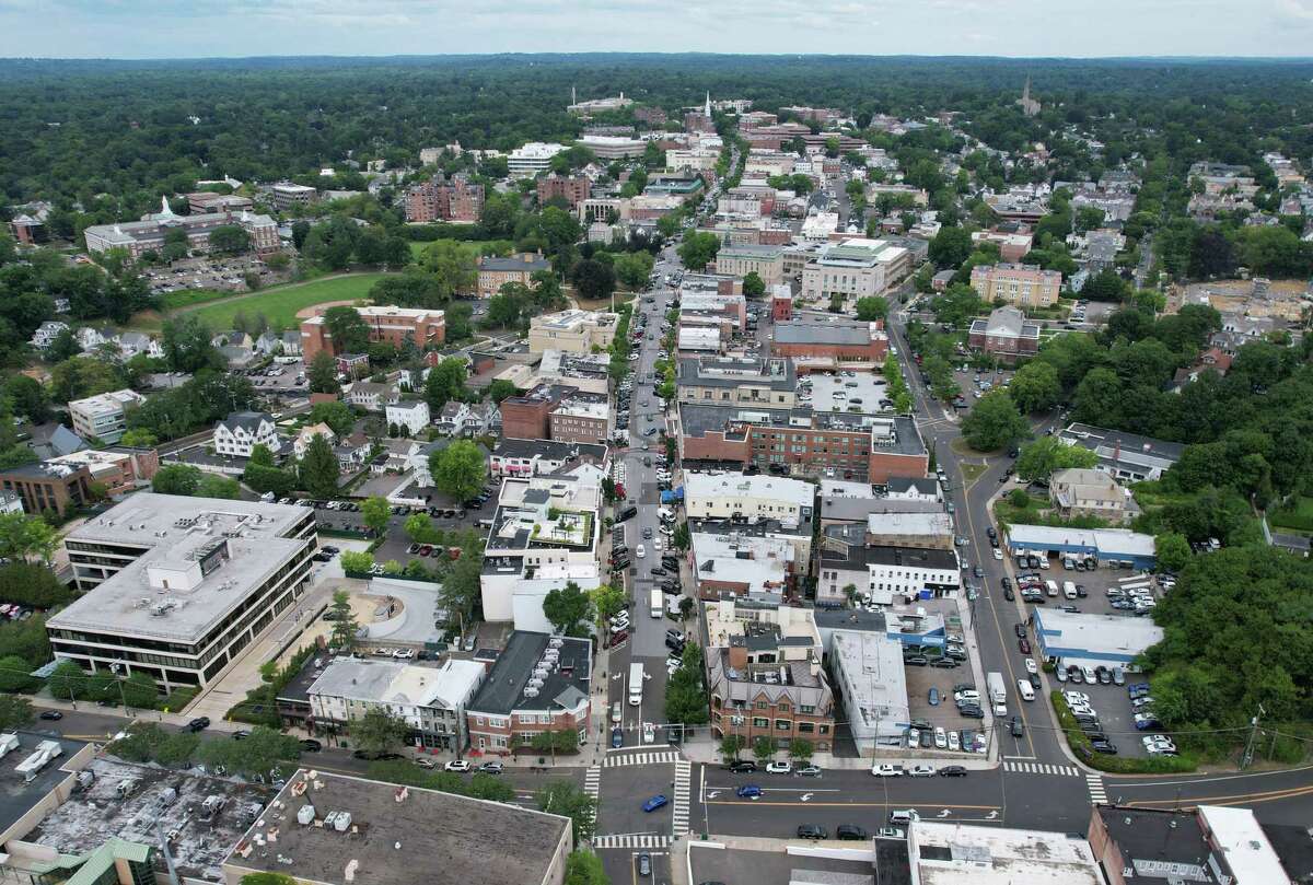 Greenwich Avenue and the surrounding downtown area of Greenwich, Conn., photographed on Wednesday, Aug. 17, 2022.