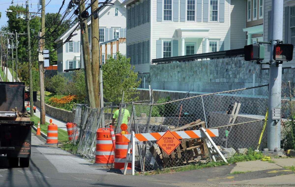 Construction along West Avenue continues at Federal Realty's Darien Commons project in Darien, Conn., on Thursday August 11, 2022.