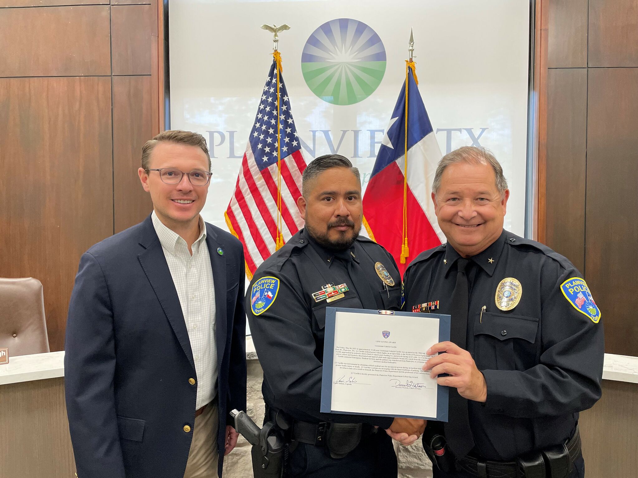 Plainview PD recognizes Lt. Gabriel Carrillo