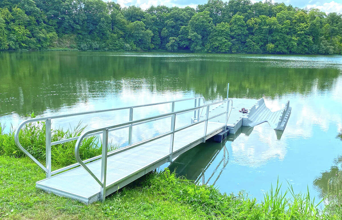 A kayak/canoe launch ramp was installed this week at Mount Sterling Lake.