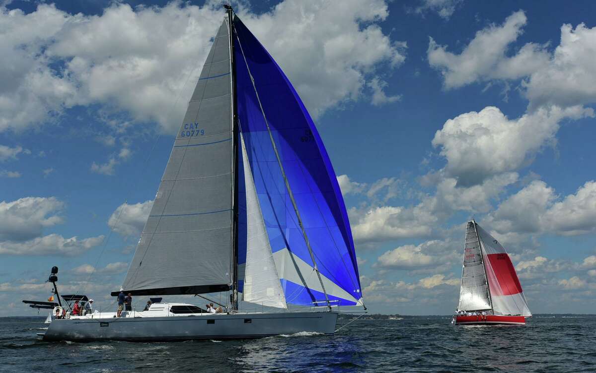 Boats set out for the 89th running of Stamford Yacht Club’s Vineyard Race in 2020 in Stamford. The Vineyard Race is the premier distance race through Long Island Sound.