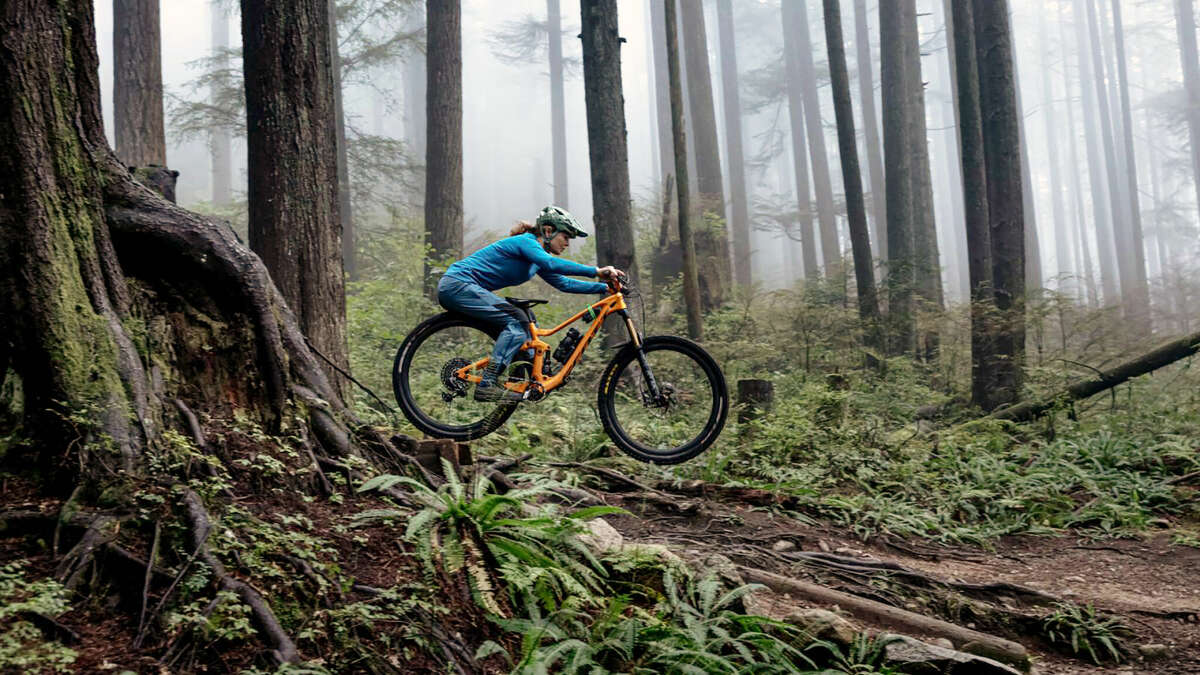 British Columbia mountain biker Betty Birrell bikes in a scene from the documentary short film "North Shore Betty," directed by Travis Rummel and Darcy Hennessey Turenne. The film will be part of the Mountainfilm on Tour event coming to Southern Illinois University Carbondale.