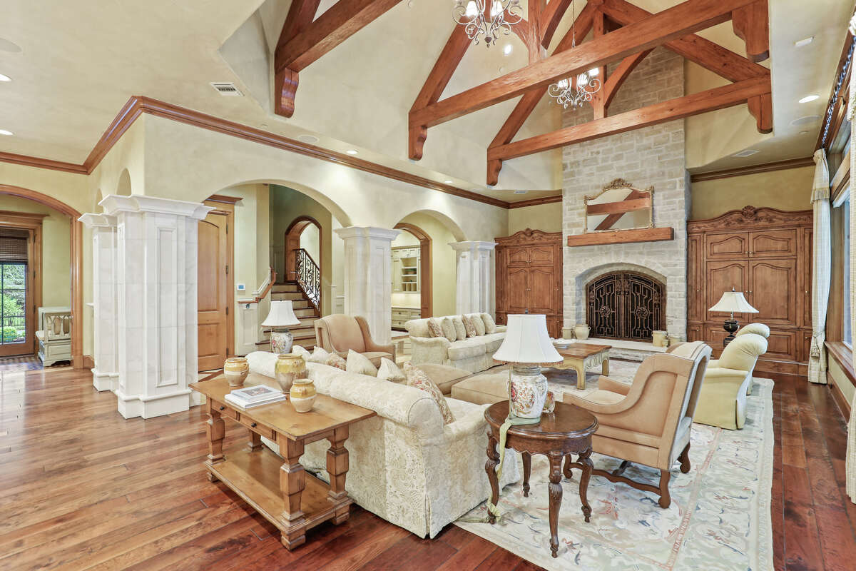 High ceilings in one of the living areas.
