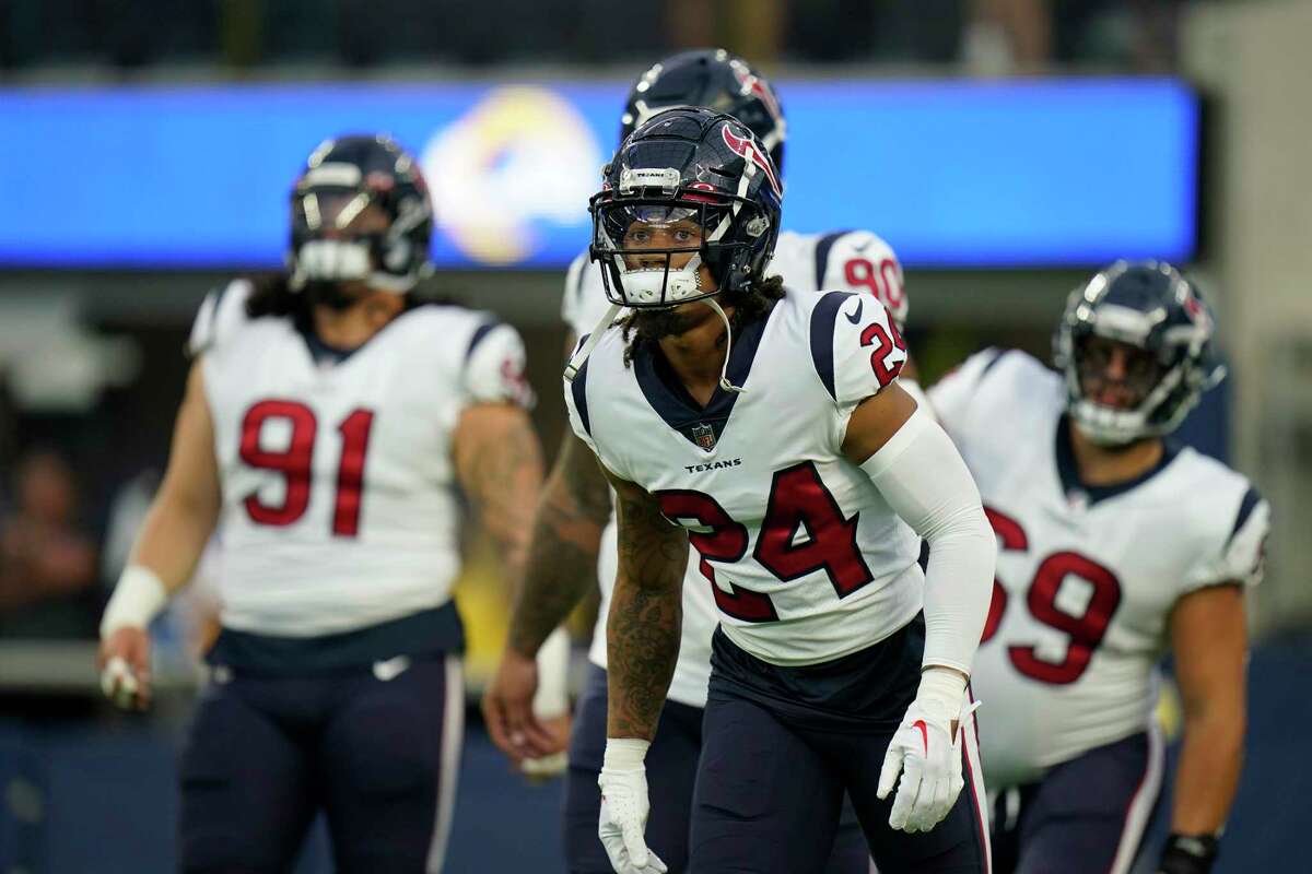 Houston Texans cornerback Derek Stingley Jr. (24) against the