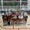 The Legacy volleyball team pose after winning the Gold Bracket of the Richardson Berkner Tournament on 8/20/2022. 