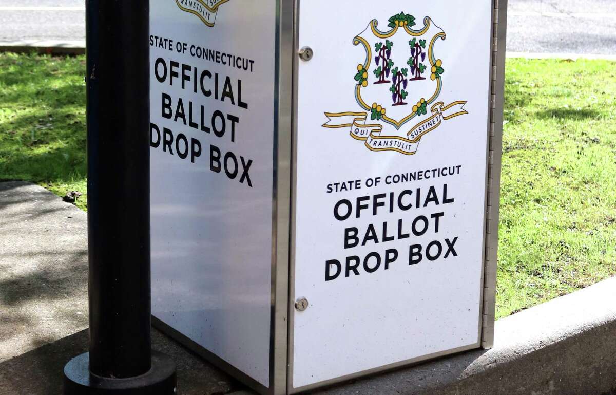 A Connecticut ballot drop box
