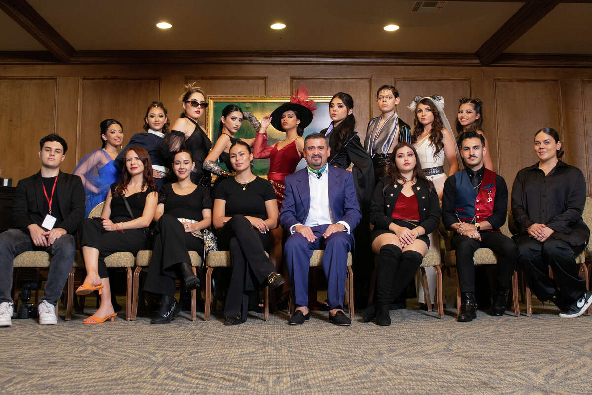 Designers from multiple coutures, such as Haute Coutoure and Ready to Wear, posing with their models and designs at Laredo Country Club Friday, Aug. 19, 2022 for the Laredo Fashion Week Kick-Off Cocktail Event for the designers.