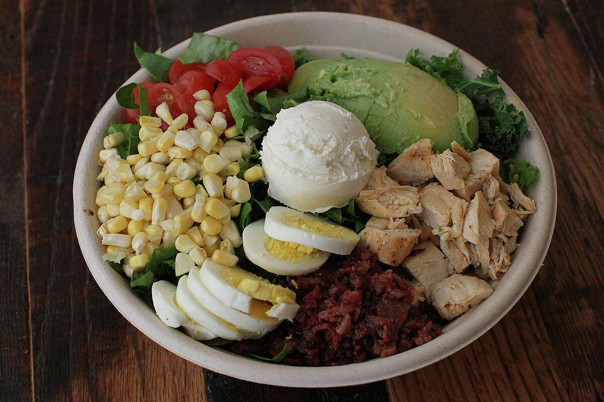 BOSTON - APRIL 25: Sweetgreen is a salad bar restaurant on Copley Street, right at the finish line of the Boston Marathon. Pictured is the District Cobb salad. (Photo by Suzanne Kreiter/The Boston Globe via Getty Images)