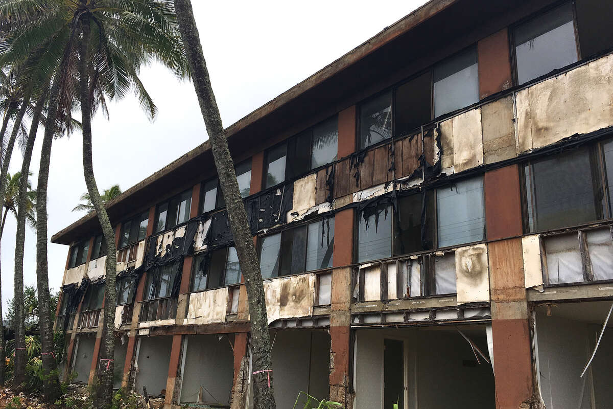 The Coco Palms Resort was damaged in a 1992 hurricane and has been sitting unrepaired since then.