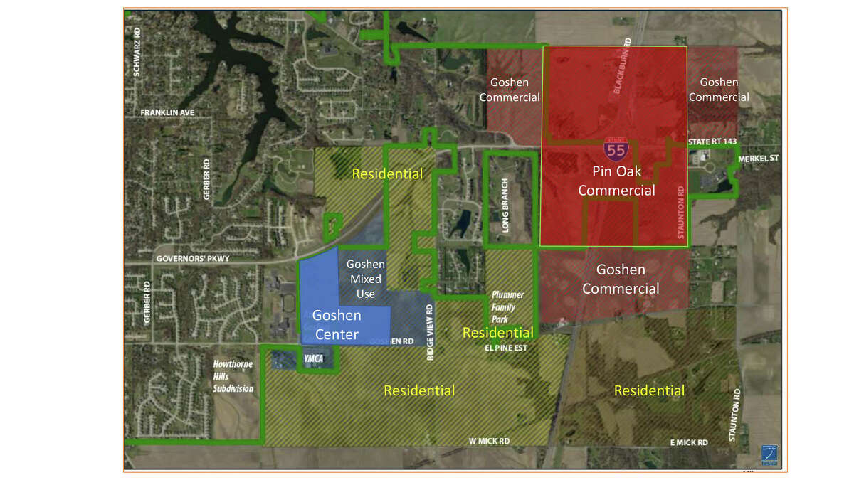 The new zoning map of sub-districts on Edwardsville's east side.