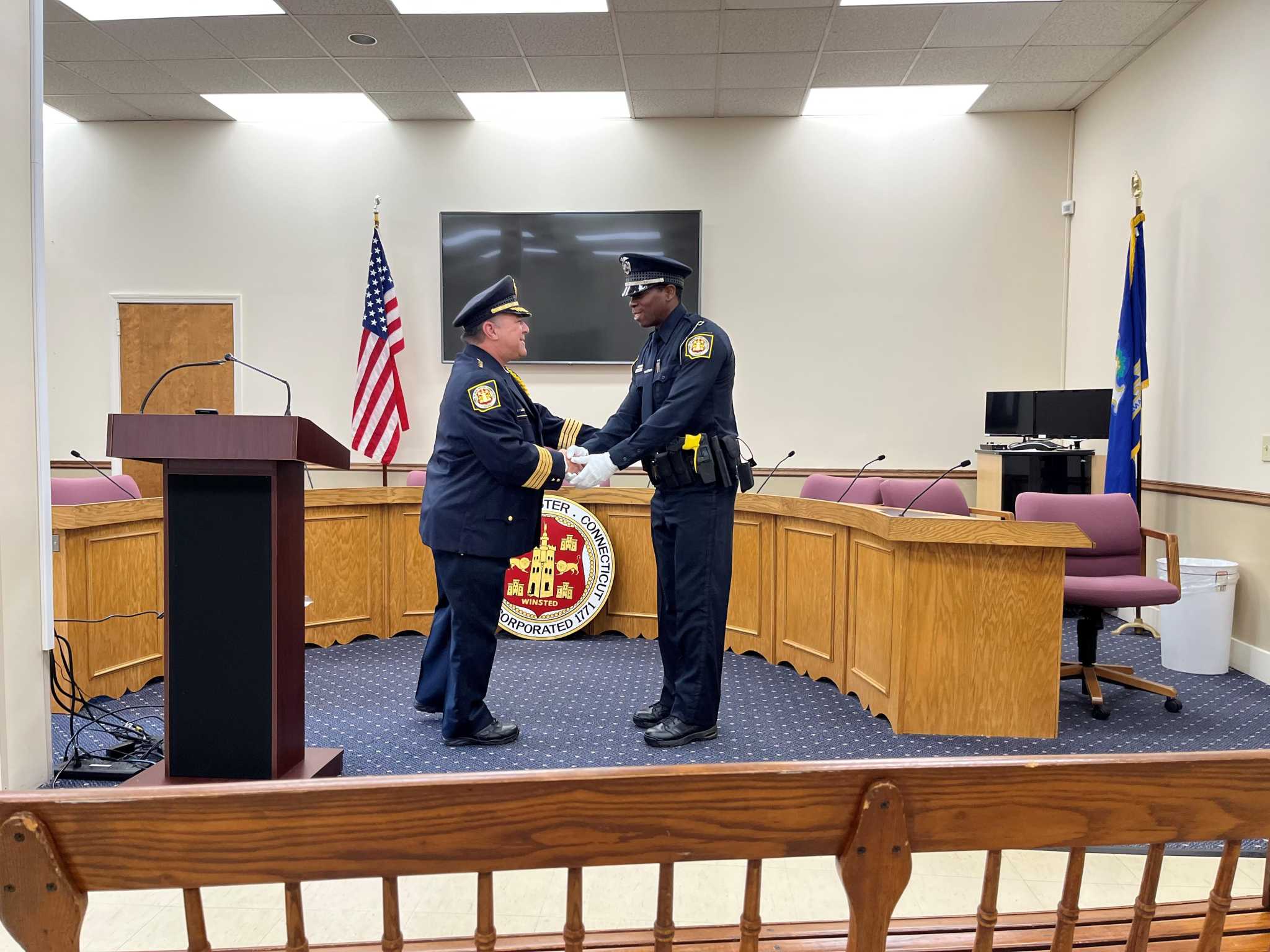 Winsted Welcomes New Police Officer With Ceremony