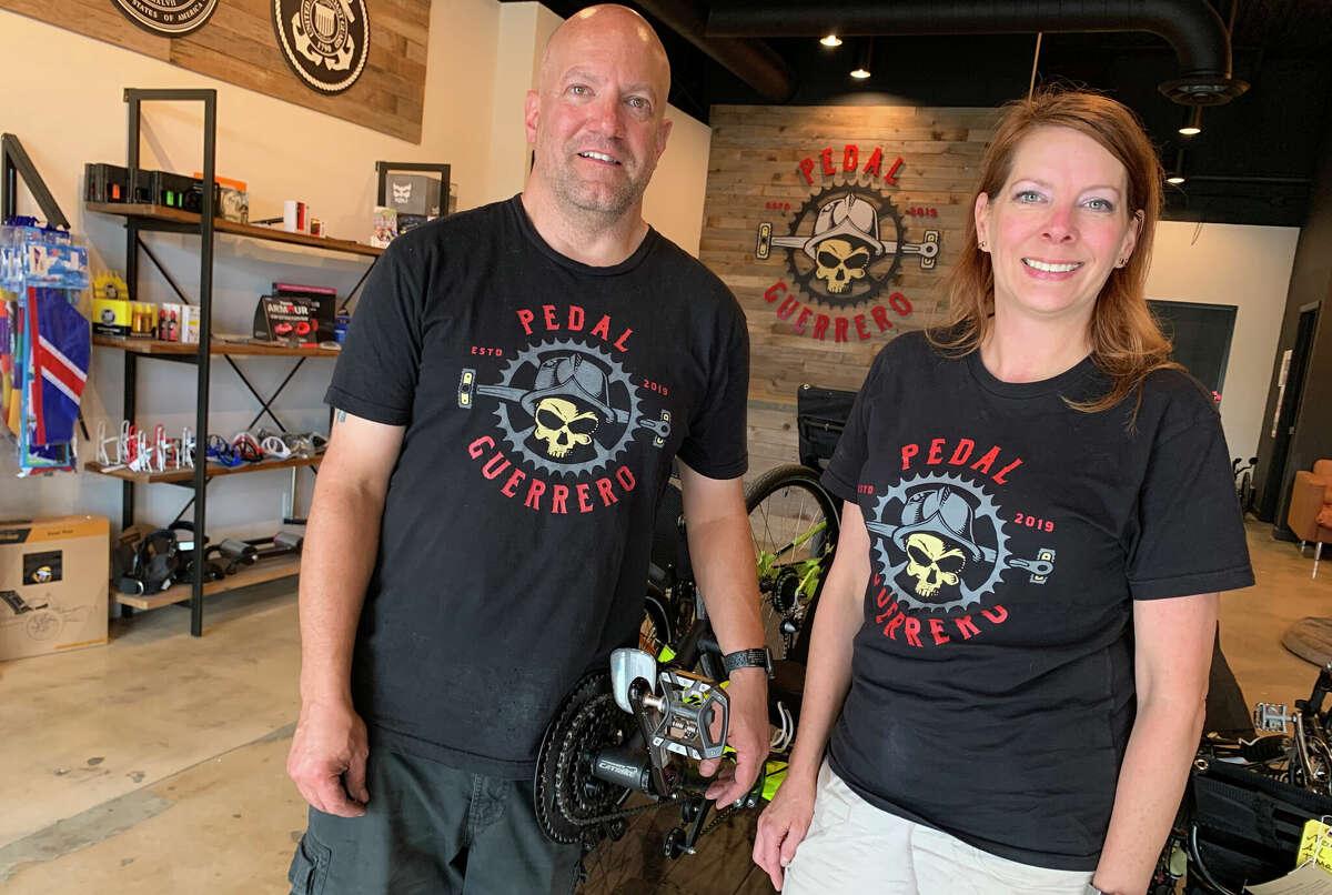 Army veteran Joseph Leon and wife and Air Force veteran Amy Leon run Pedal Guerrero, a cycle shop in San Antonio that specializes in recumbent trikes and hand-cycles.