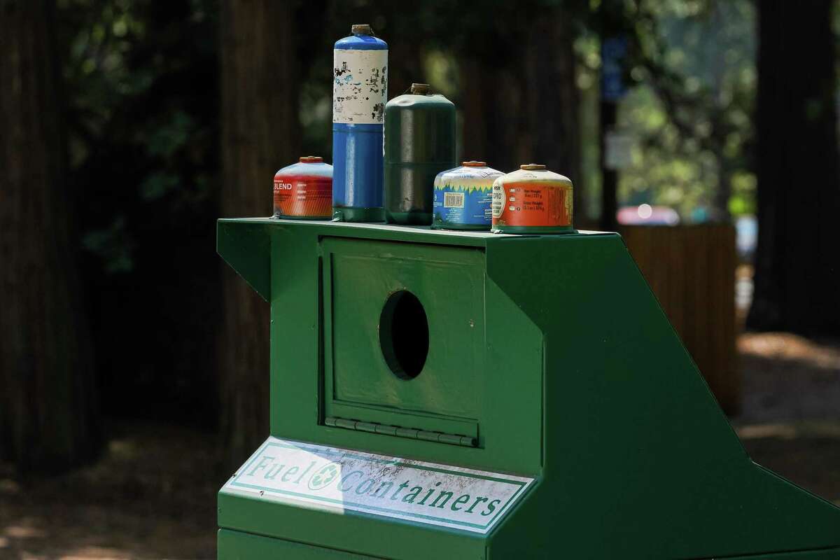 Yosemite has placed fuel container bins in campgrounds around the park to help capture hazardous-waste canisters and recyle them properly.