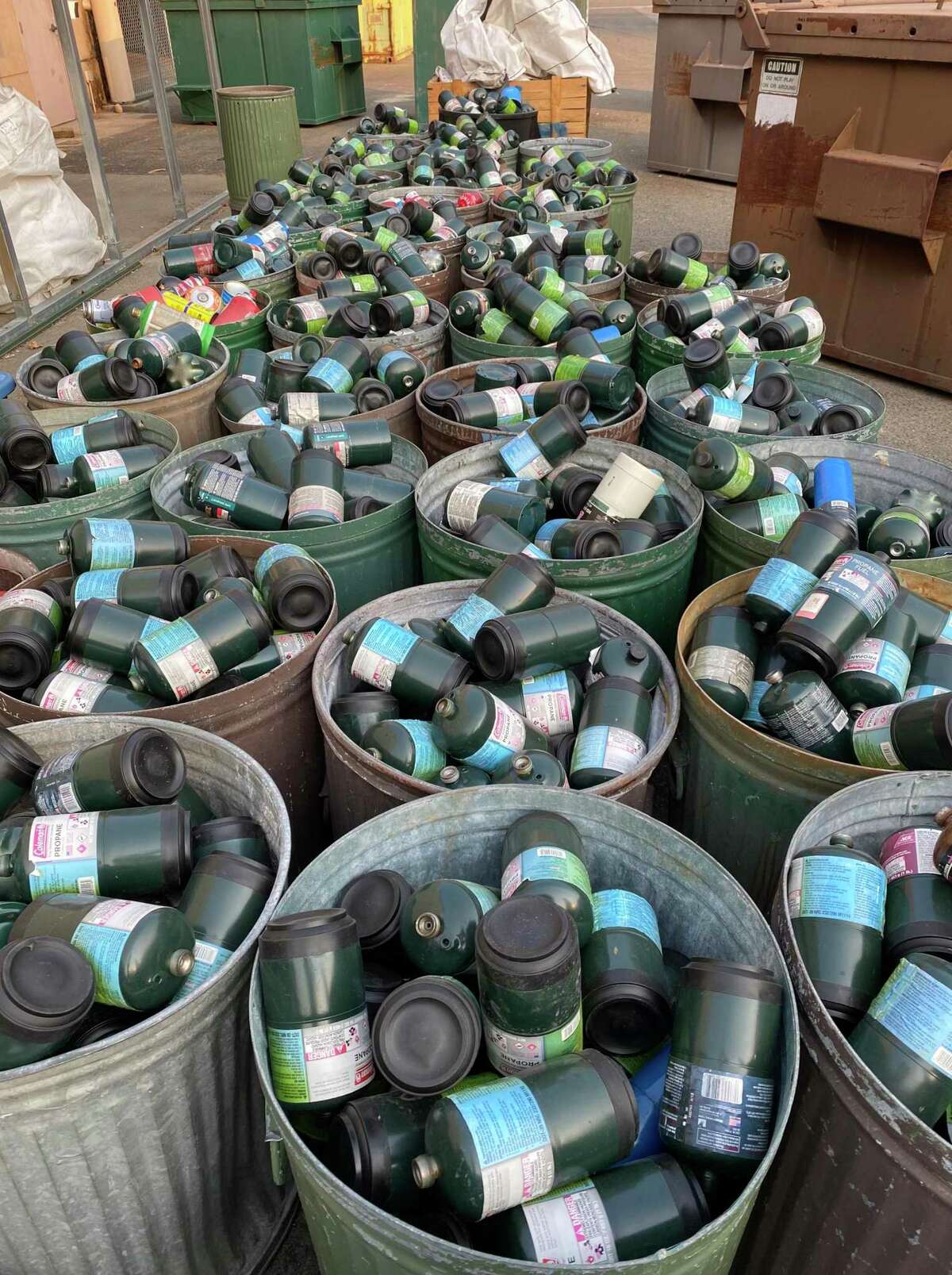 Spent propane canisters waiting for the crusher in Yosemite National Park.