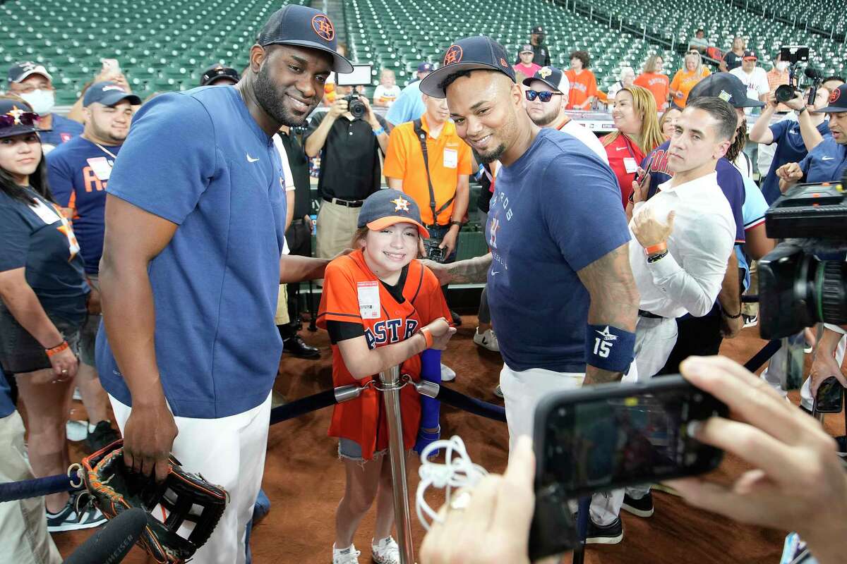 Carlos Correa Makes Sure His Wife and Son Get in On the Houston Return Fun,  Gives a Courageous Uvalde Survivor Her Own Moment - PaperCity Magazine