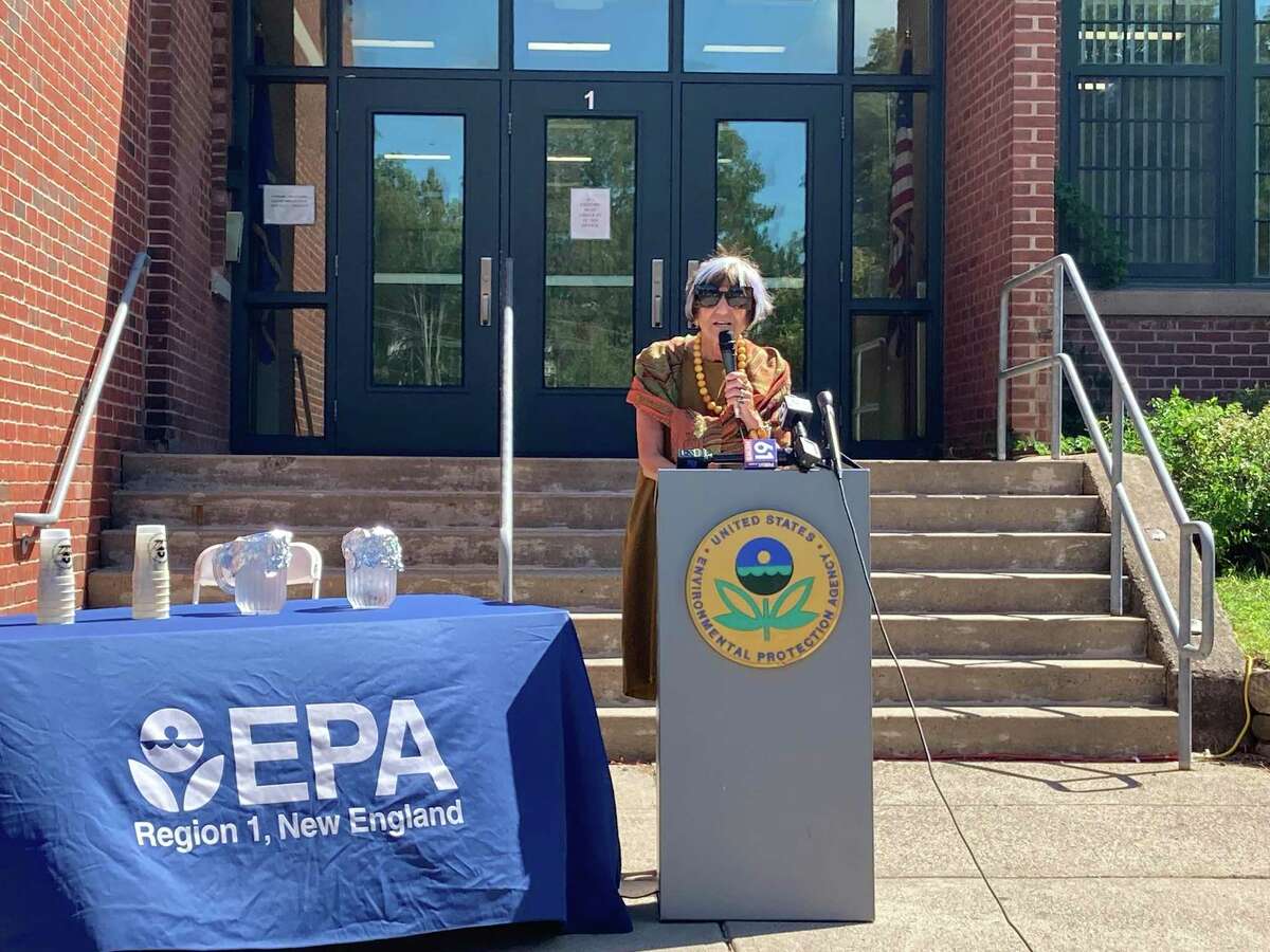U.S. Rep. Rosa DeLauro, speaking at Wednesday’s celebration at Frank Ward Strong Middle School in Durham, was among officials who praised the teamwork that brought a long-awaited waterline project to fruition.