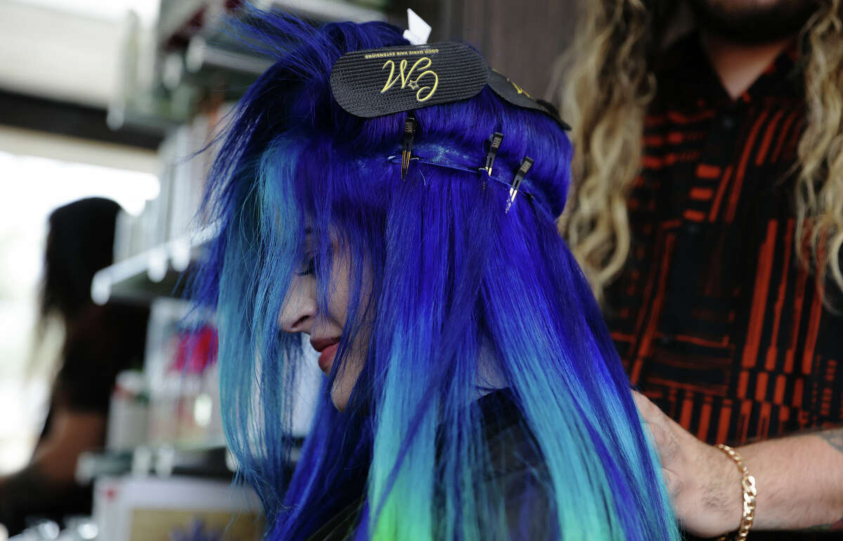 Maggie Whitten has had blue hair for nearly a decade. She discovered San Antonio stylist Patrick Garcia on Instagram when she moved to San Antonio late last year.