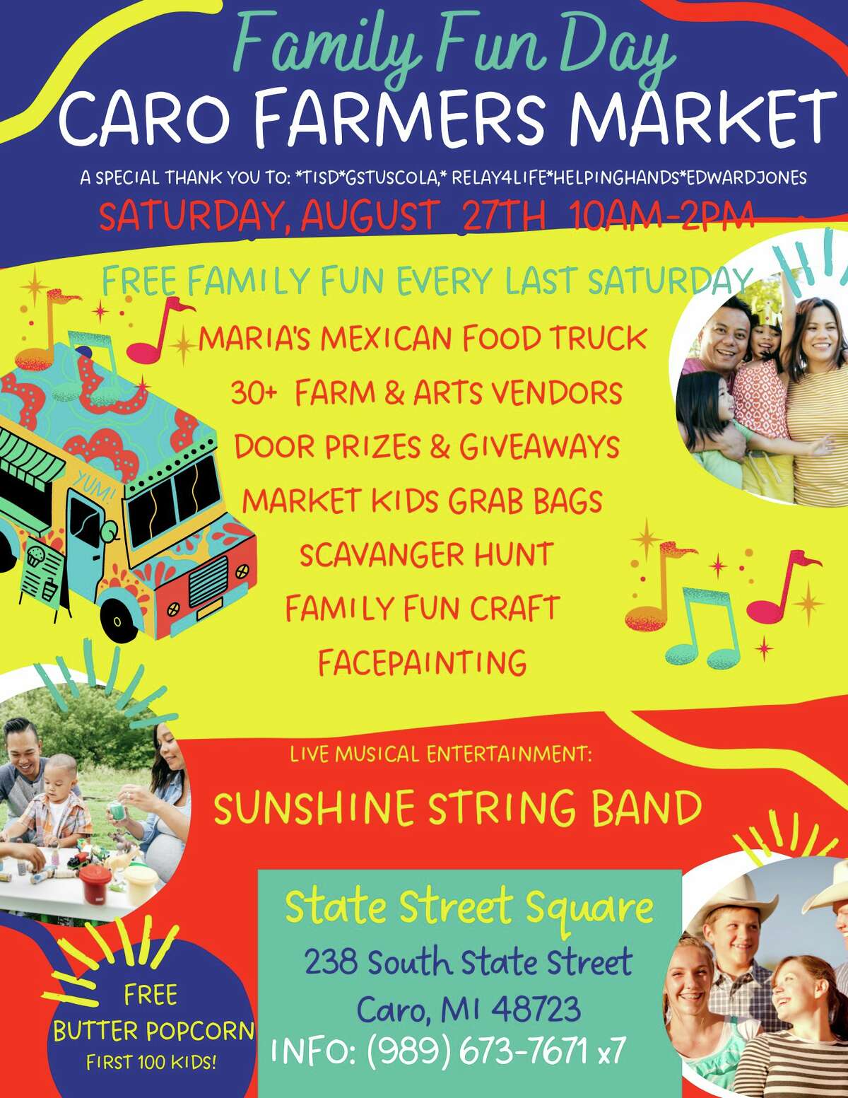 The Caro Farmers Market will be hosting Family Fun Days this Saturday from 10 a.m. to 2 p.m.