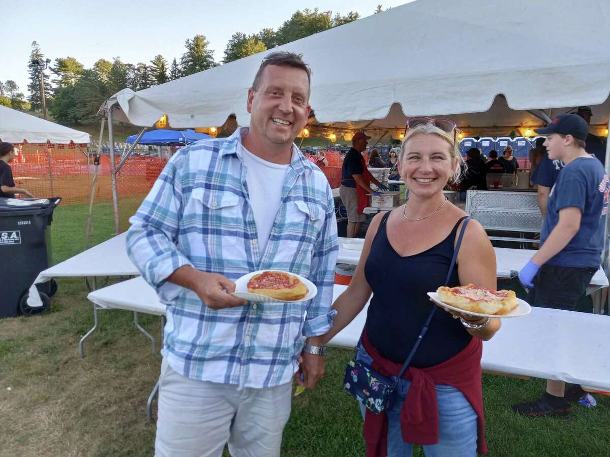 The Winsted Fire Department's annual carnival kicked off Aug. 24 at Rowley Field. The event continues through Saturday, Aug. 27. Pictured are Joey and Jennifer Leach.