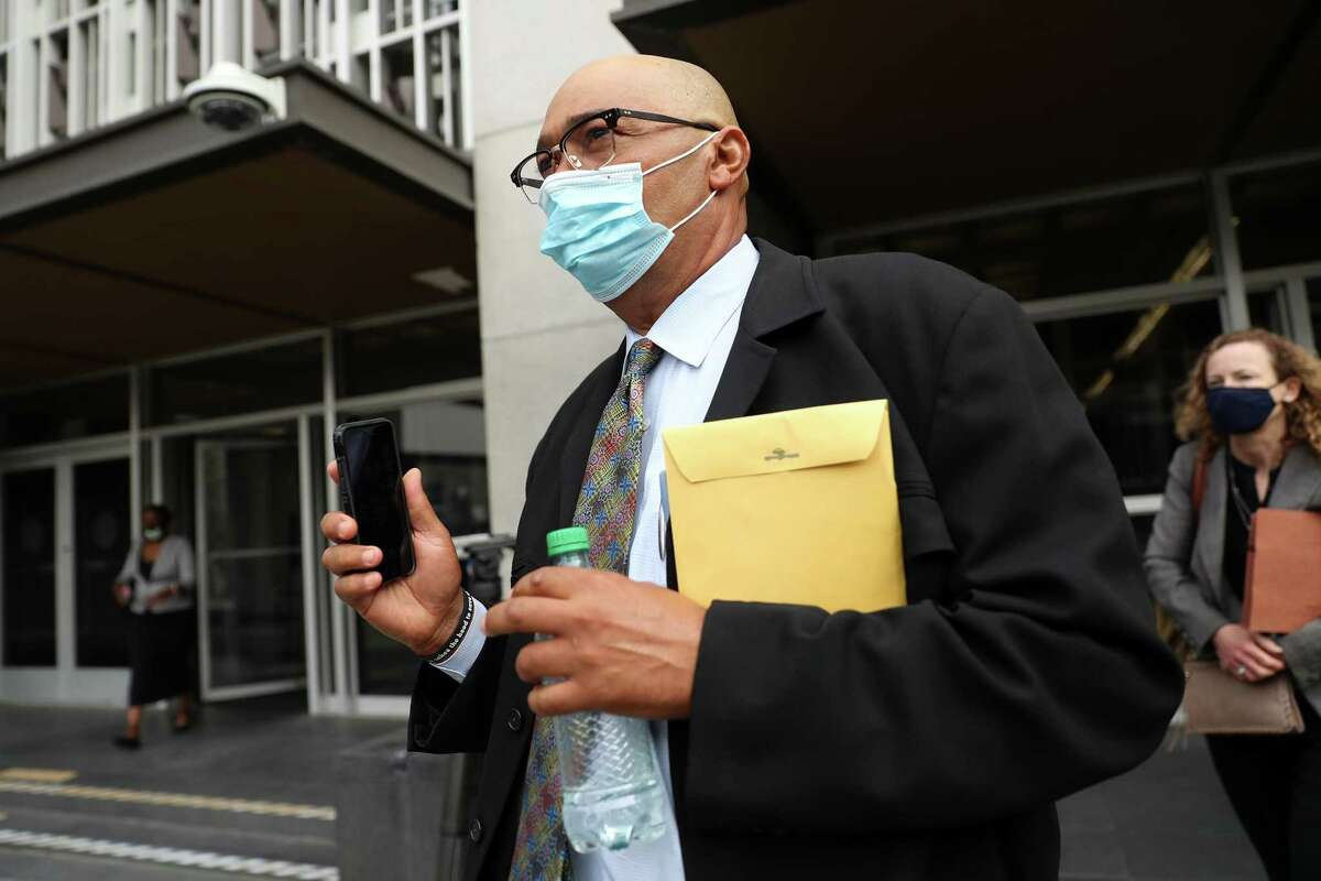 Mohammed Nuru, former director of San Francisco Public Works, leaves the courthouse after being sentenced to seven years in prison for fraud.
