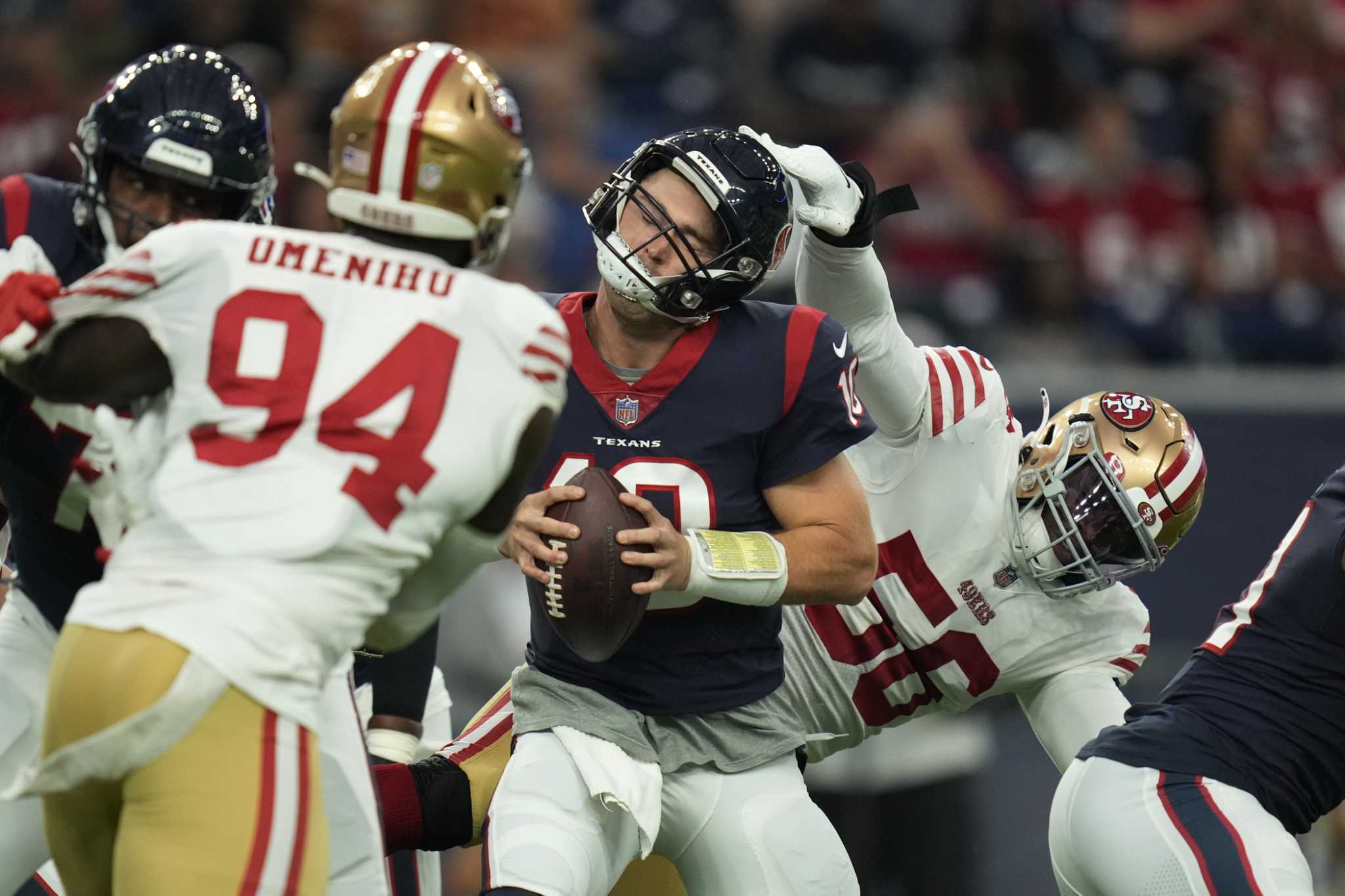 Texans QB Davis Mills says offense 'kept calling our stuff' to start third  quarter against the 49ers