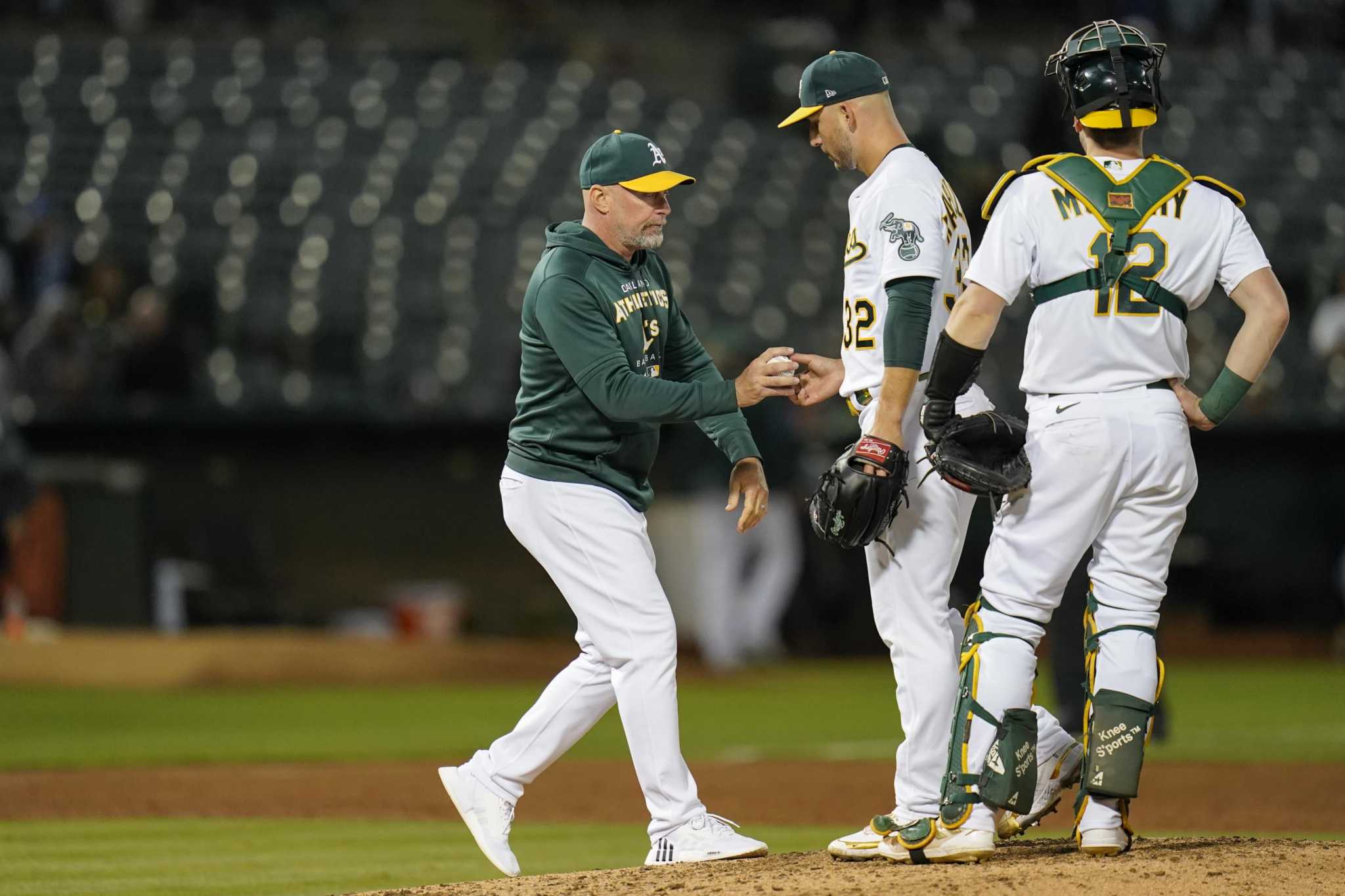 Former A's Frankie Montas and Lou Trivino return to Coliseum with Yankees