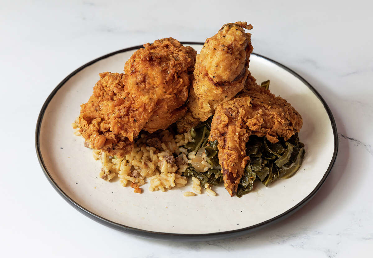 Buttermilk fried chicken from Pecking Order, a new chicken concept from Craft Burger owner, opening in October at Finn Hall food hall in downtown Houston.