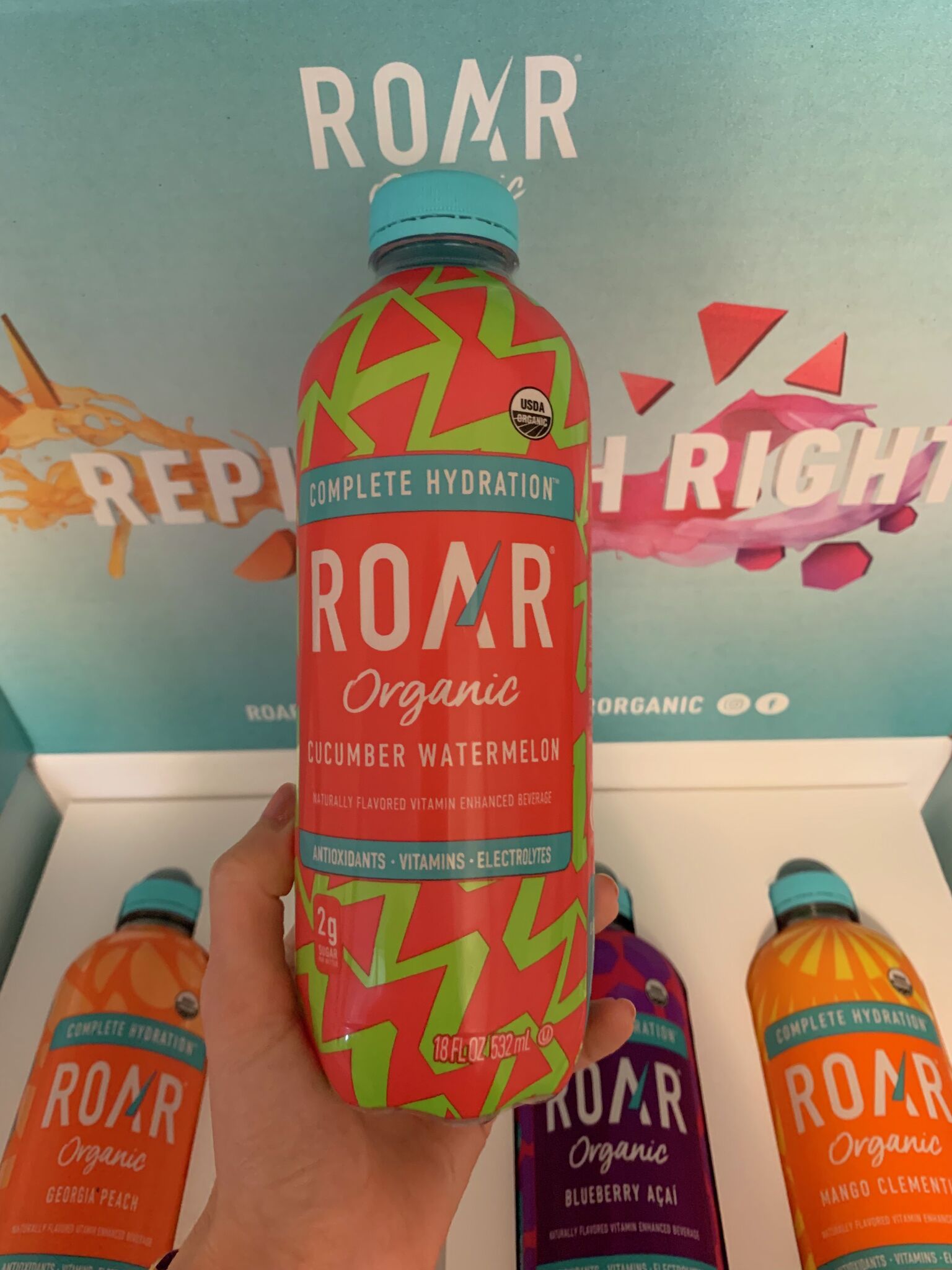 Peach Hydration Drink, 12 Pack - ROAR Organic
