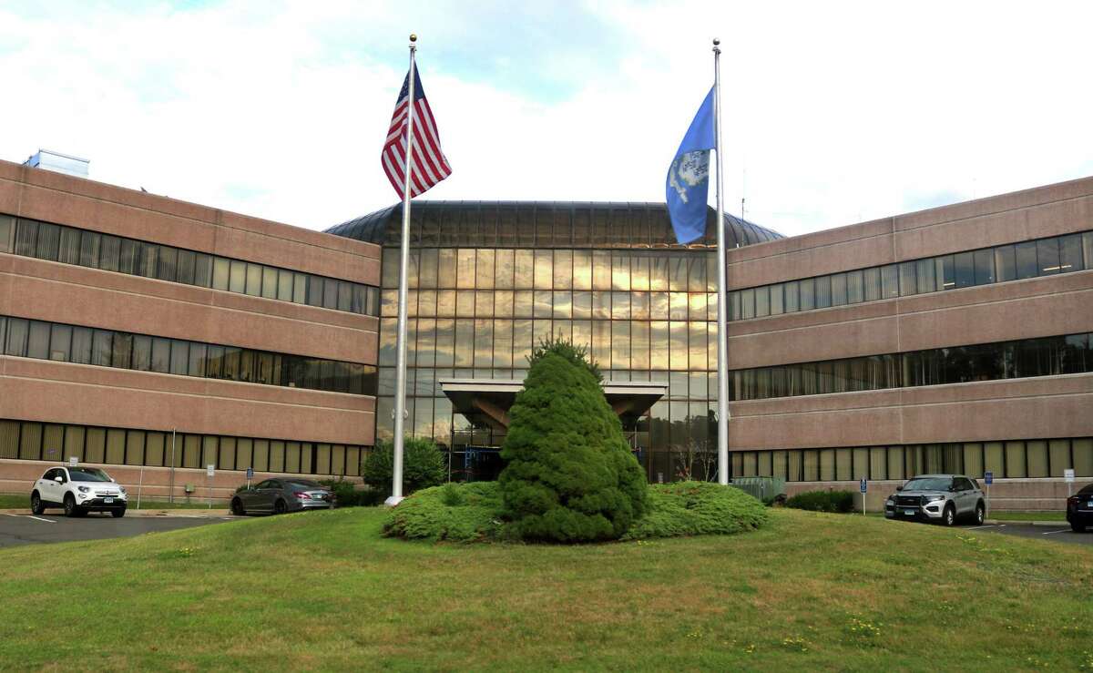 An exterior view of the state police/DESPP HQ building in Middletown, Conn., on Tuesday August 9, 2022.