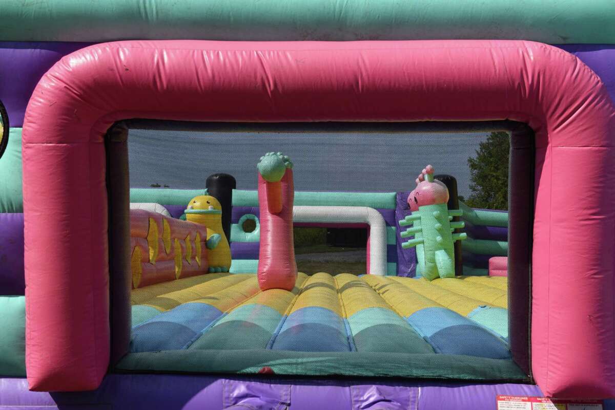 The Big Bounce America bounce house attraction is installed at the Ellms Family Farm on Friday, August 26, 2022 in Ballston Spa, NY.  The attraction operates from Friday to Sunday.