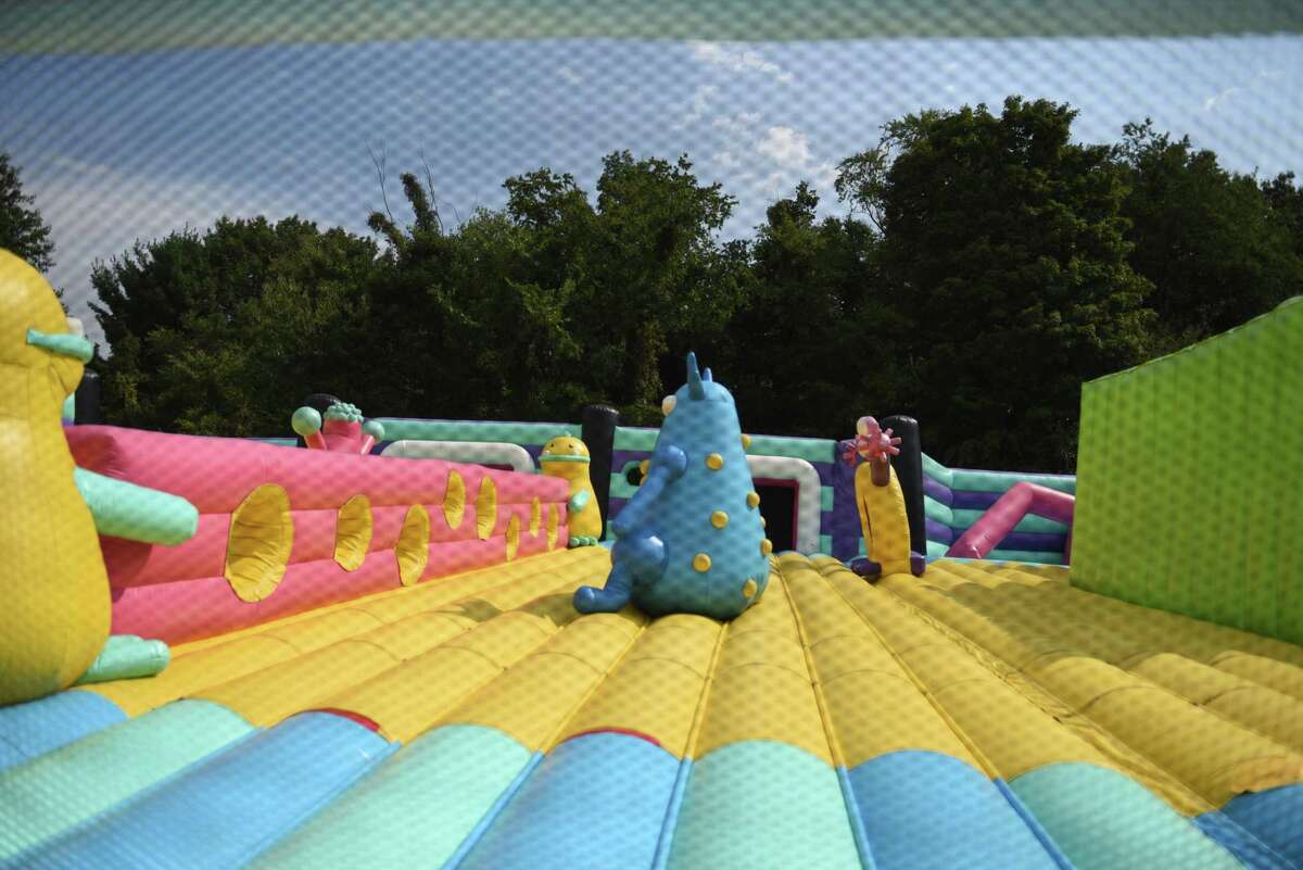 The Big Bounce America bounce house attraction is installed at the Ellms Family Farm on Friday, August 26, 2022 in Ballston Spa, NY.  The attraction operates from Friday to Sunday.