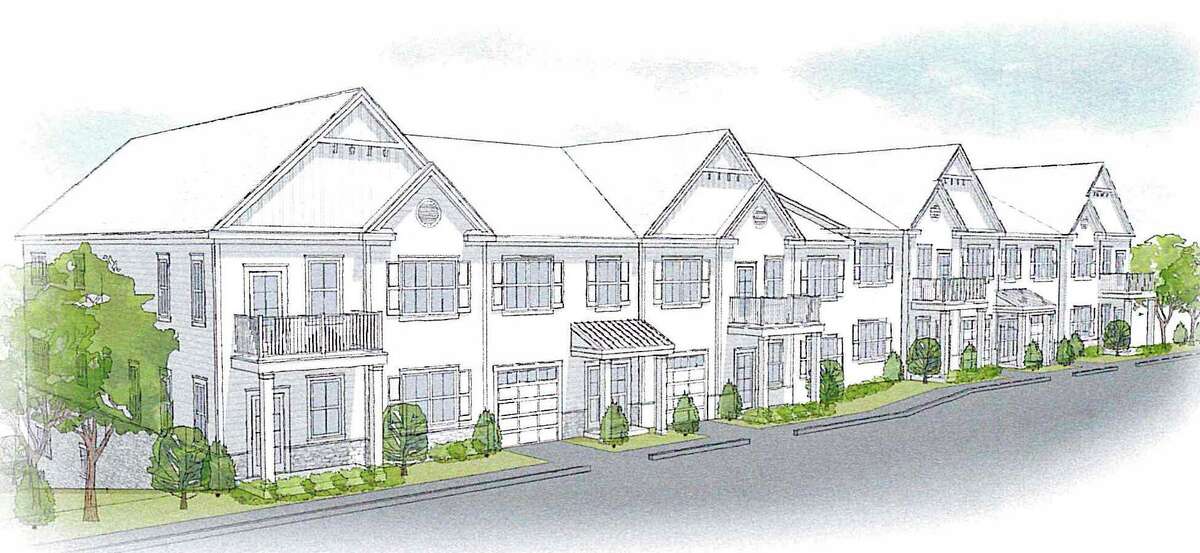 A rendering of a proposed 220-townhouse development on 33 acres in the Hawleyville section of Newtown.