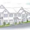 A rendering of a proposed 220-townhouse development on 33 acres in the Hawleyville section of Newtown.