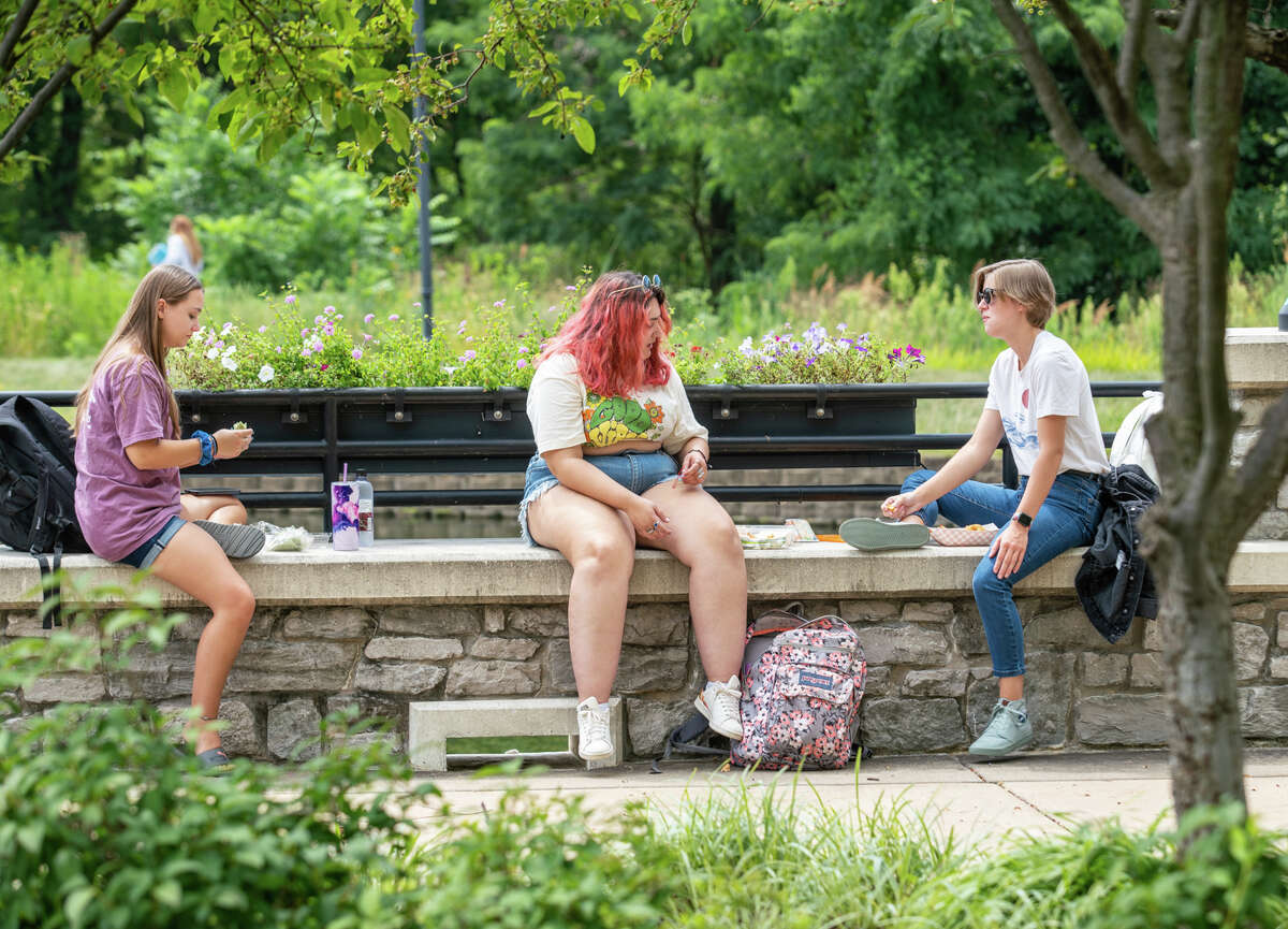 Students at Lewis and Clark Community College enjoyed lunch in The Grove, outside of The Commons, Wednesday, Aug. 24, courtesy of L&C Student Activities. Students returned to campus to begin the fall semester on Monday, heralding in the college’s 52nd school year.