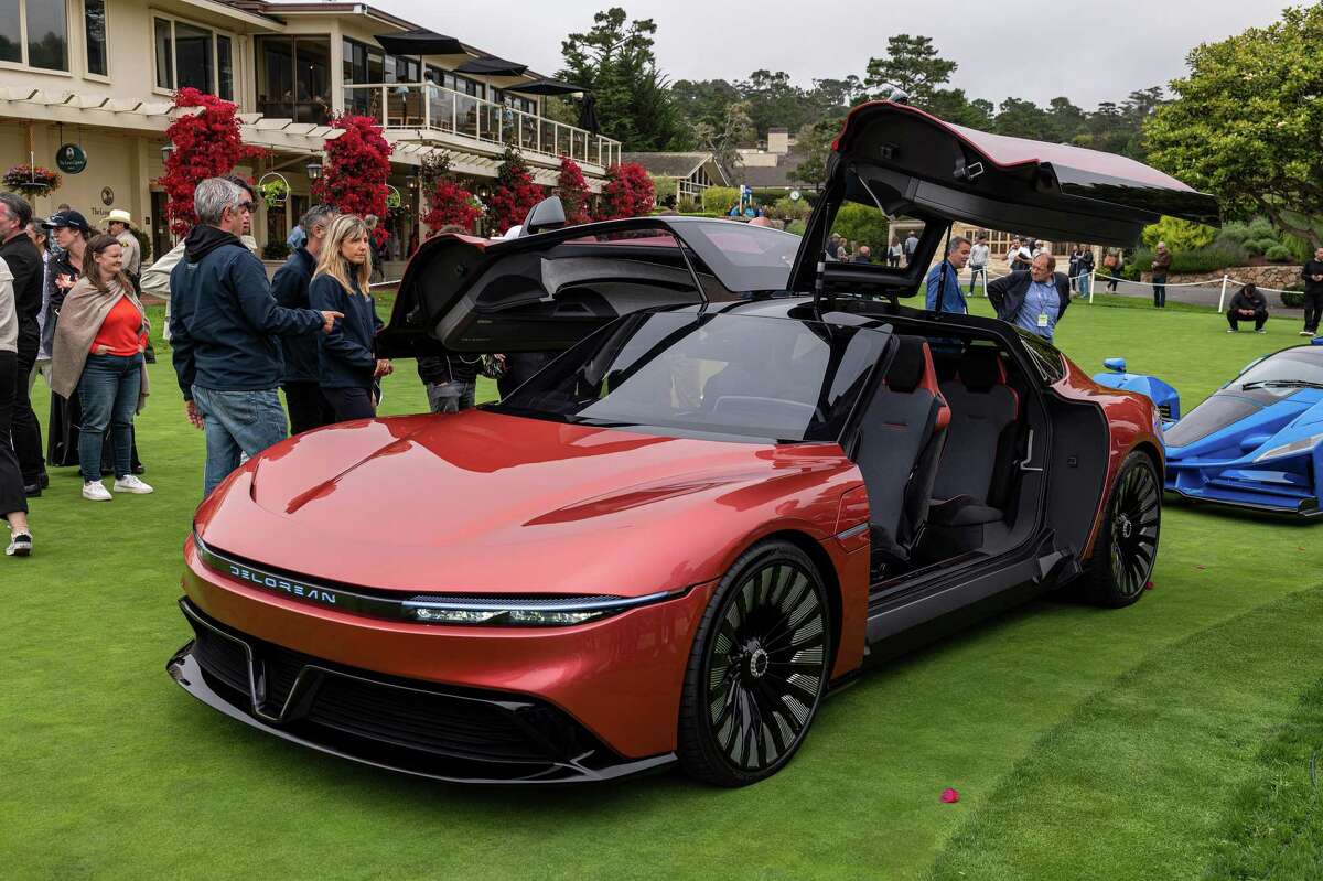 San Antonio-based startup DeLorean Motors Reimagined displayed its Alpha5 at the 2022 Pebble Beach Concours d’Elegance on Aug. 20. Karma Automotive, a Chinese-owned company, claims the executives behind the new car stole its intellectual property