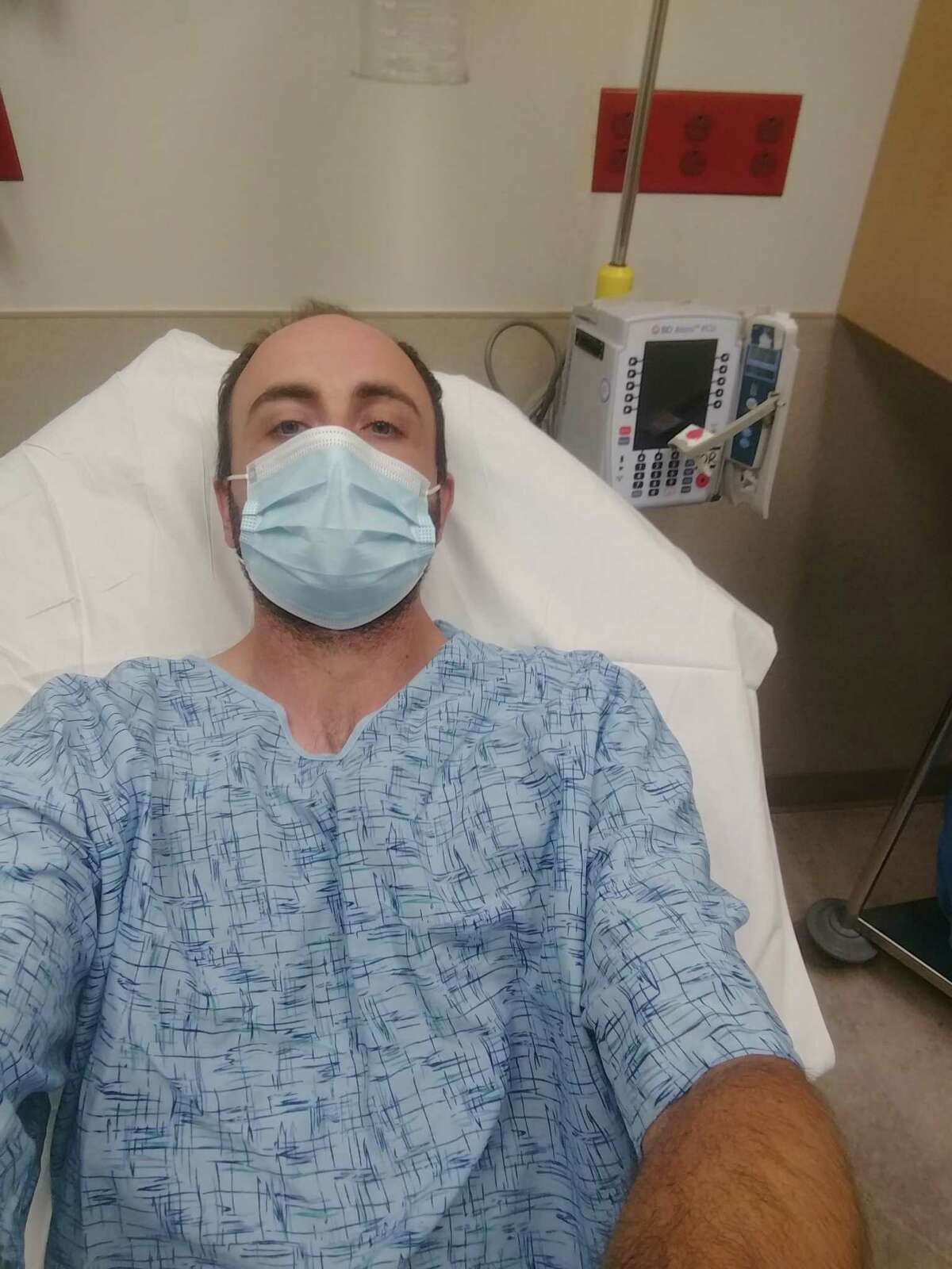 Colin Bennett, 34, who spent about $100,000 on everything from stem-cell infusions to the animal de-wormer ivermectin to try to cure his many long COVID symptoms, is seen here in an Orange County emergency room last year during an especially difficult period. His do-it-yourself methods worked no better than standard medical therapies, he said.