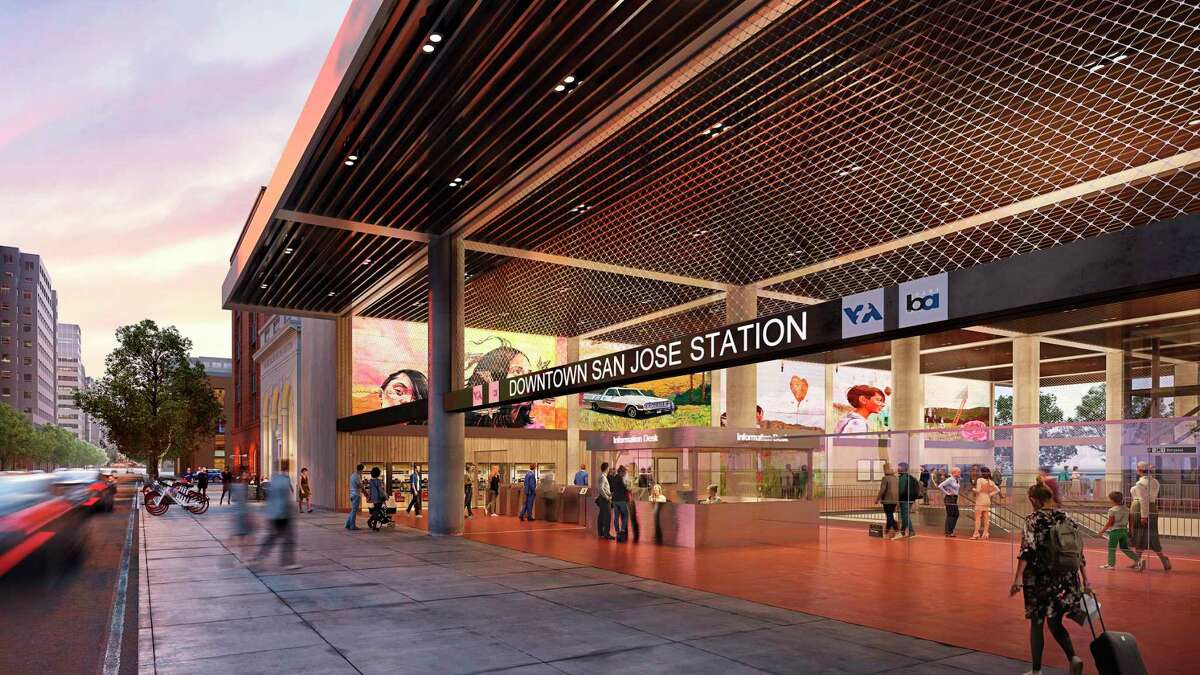 A rendering of the planned BART station in downtown San Jose. Construction of the 6-mile extension could begin in 2024.