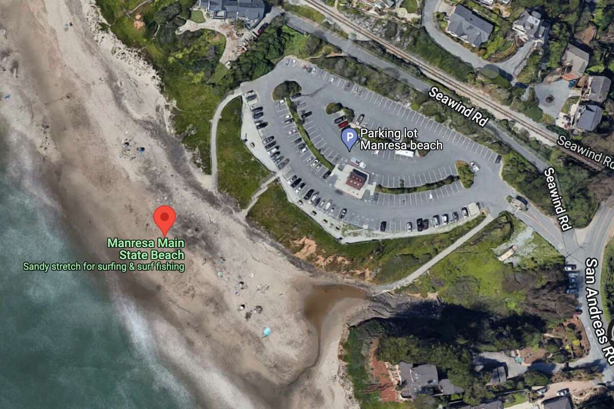 A small plane made a surprise landing onto the shore of Manresa State Beach in Santa Cruz County on Saturday afternoon