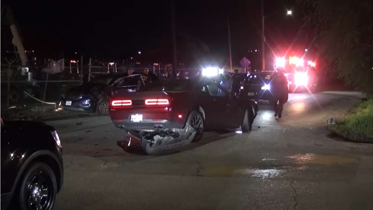 Police officers engaged in a car chase on Aug. 27, resulting in a crash. 