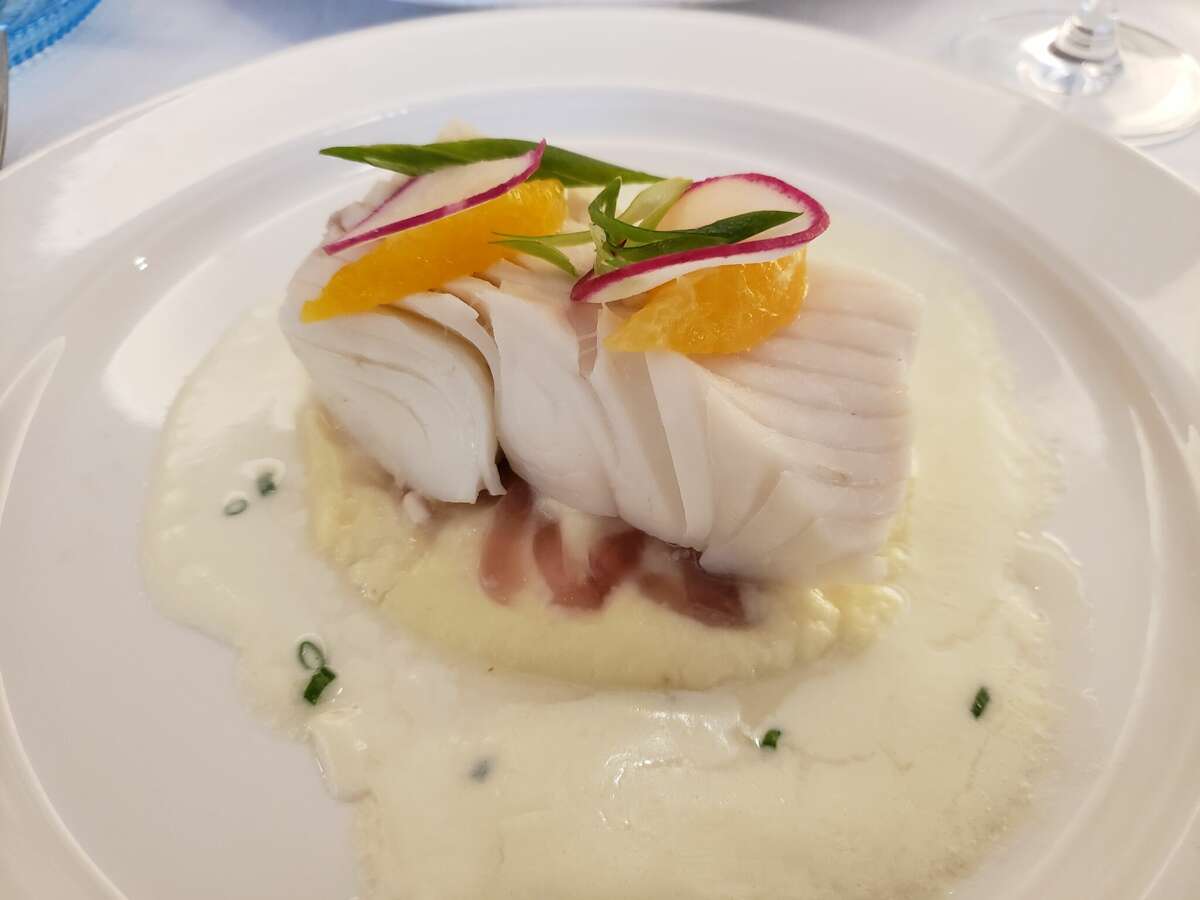 Tender and flaky braised halibut at dinner in The Restaurant aboard the Viking Orion was all the more delicious knowing that the fish was locally sourced. 
