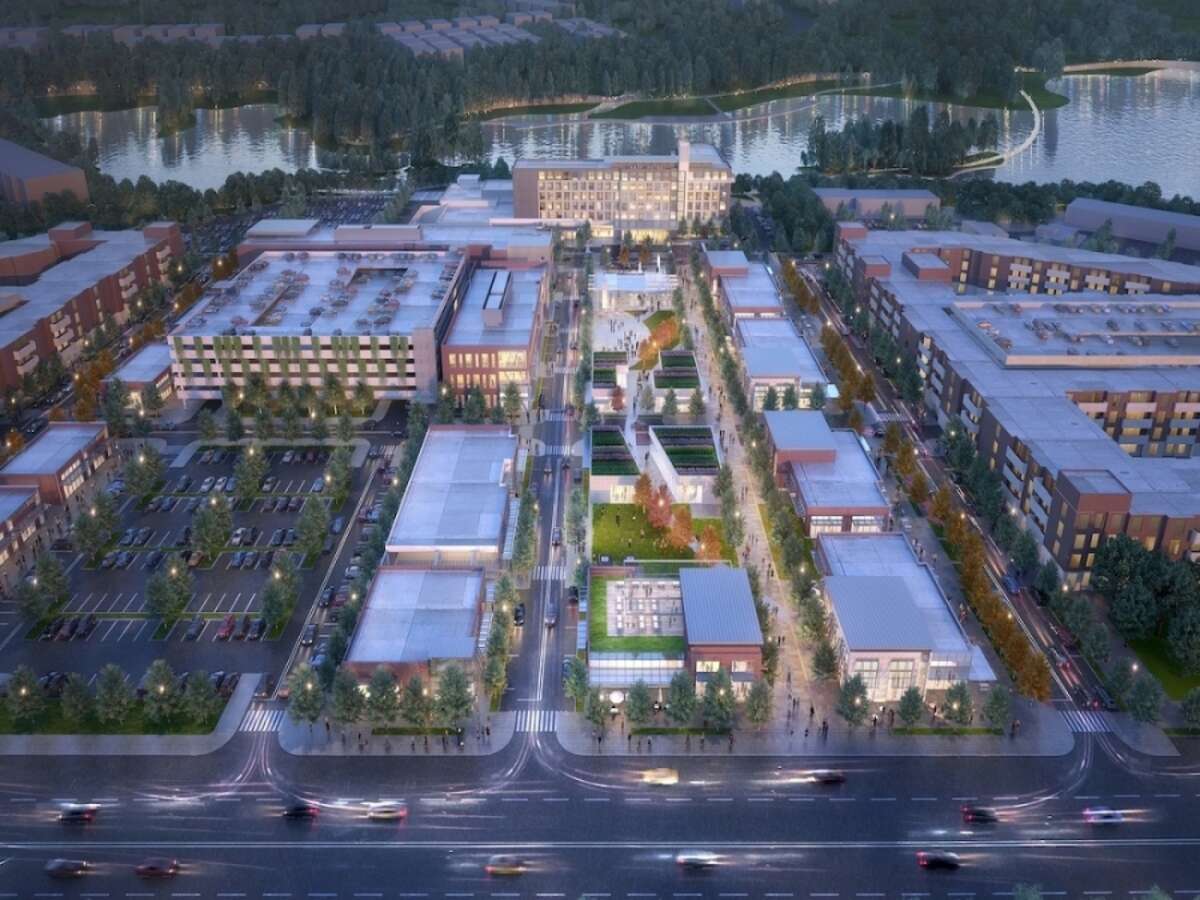 This concept art shows what the Katy Boardwalk District will look like upon completion.