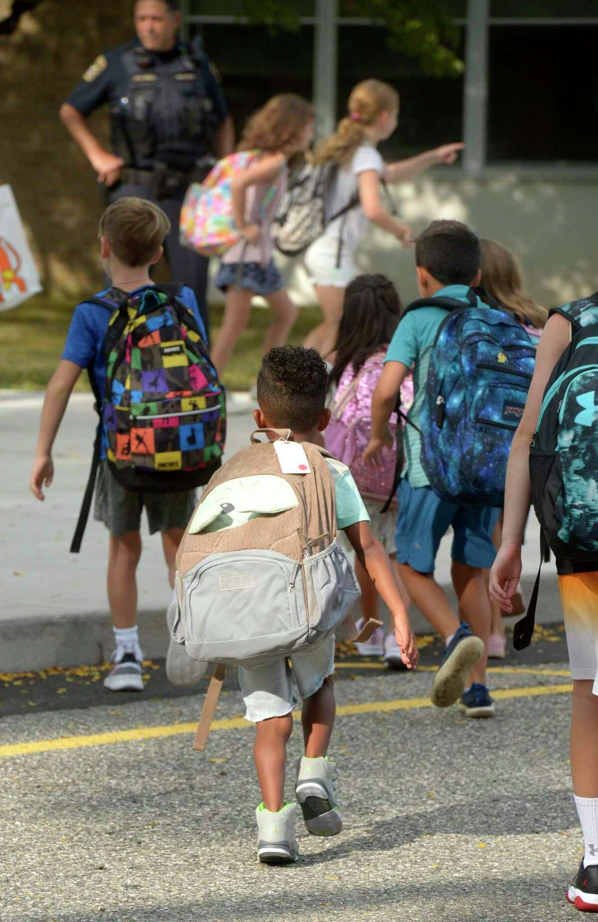 First day of school at Farmingville Elementary School, Ridgefield, Conn. Monday morning, August 29, 2022.