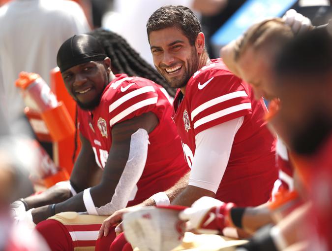 San Francisco 49ers - Start # 2 for Jimmy Garoppolo in red & gold