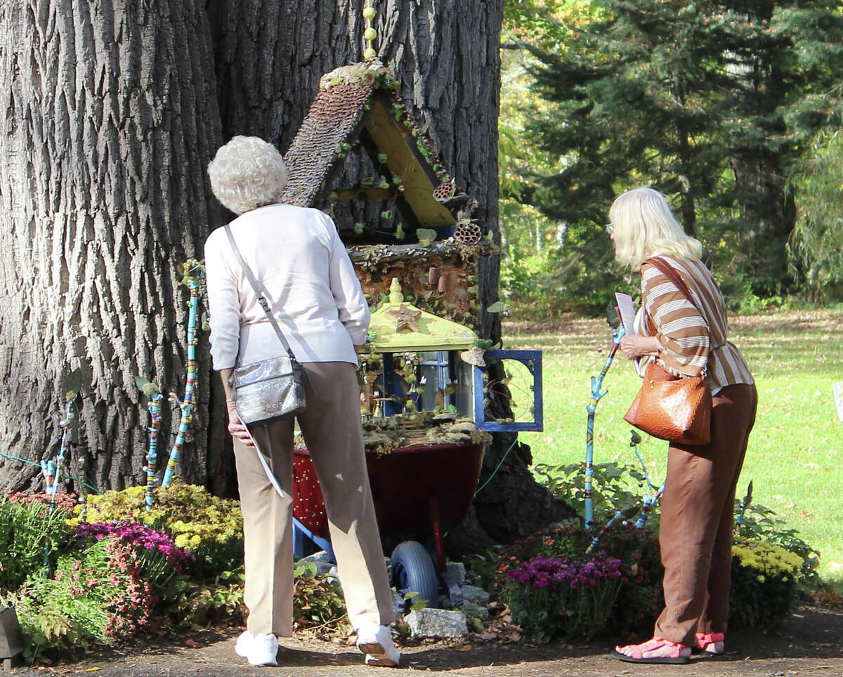 Florence Griswold Museum's annual Wee Faerie Village outdoor exhibition features dozens of "faerie-sized" structures.