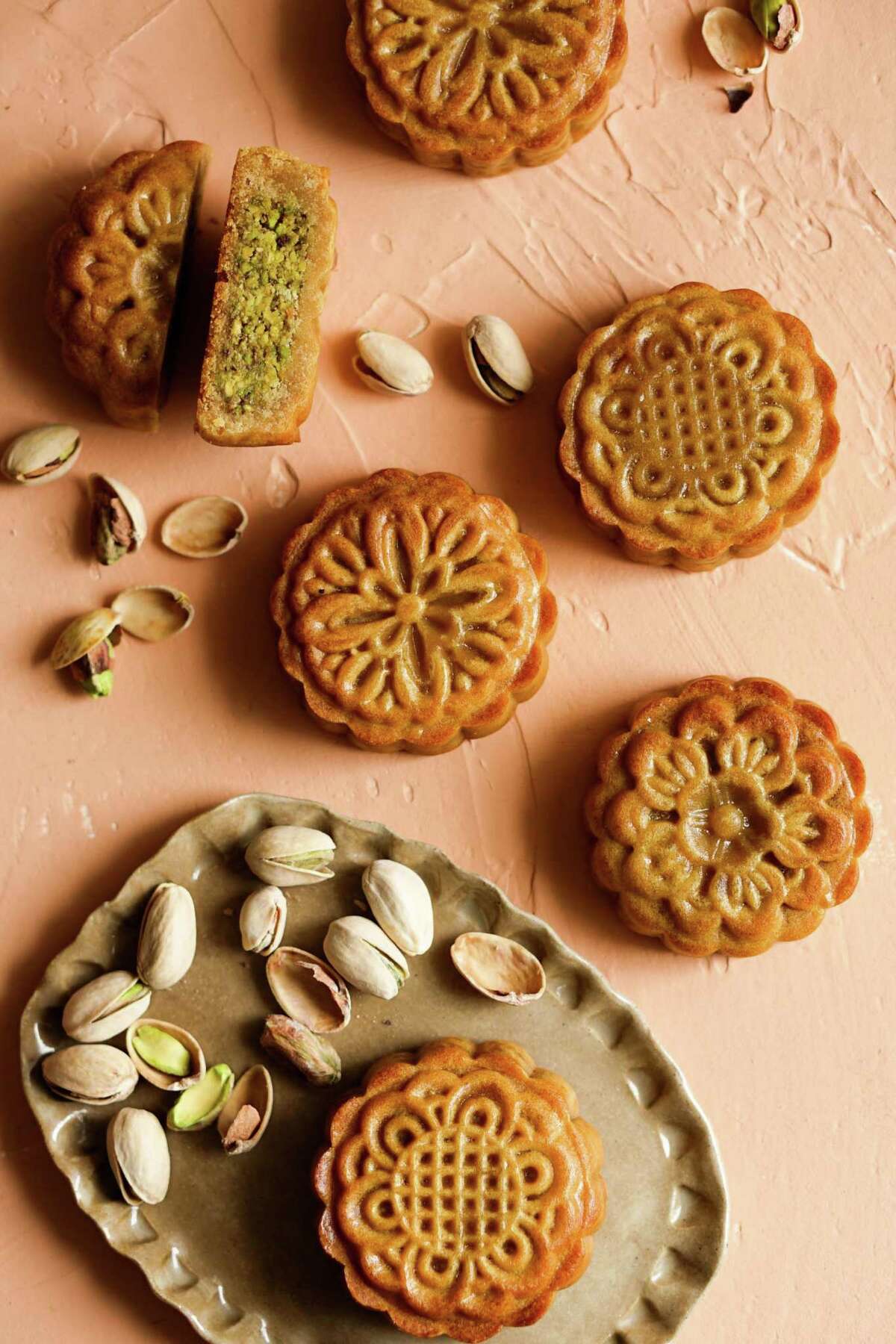Honey Pistachio Mooncakes from Kristina Cho's cookbook, "Mooncakes and Milk Bread" (Harper Horizon).